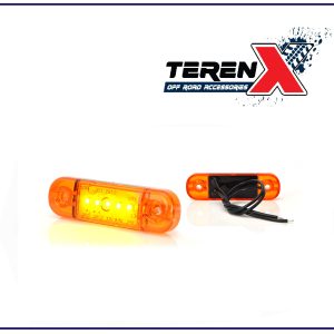 Lampa LED WAS portocalie ovală slim pentru vehicule 12/24V, 5LED