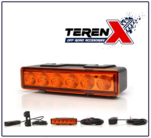 Stroboscop LED amber WAS W117 898.1 cu accesorii și logo TerenX