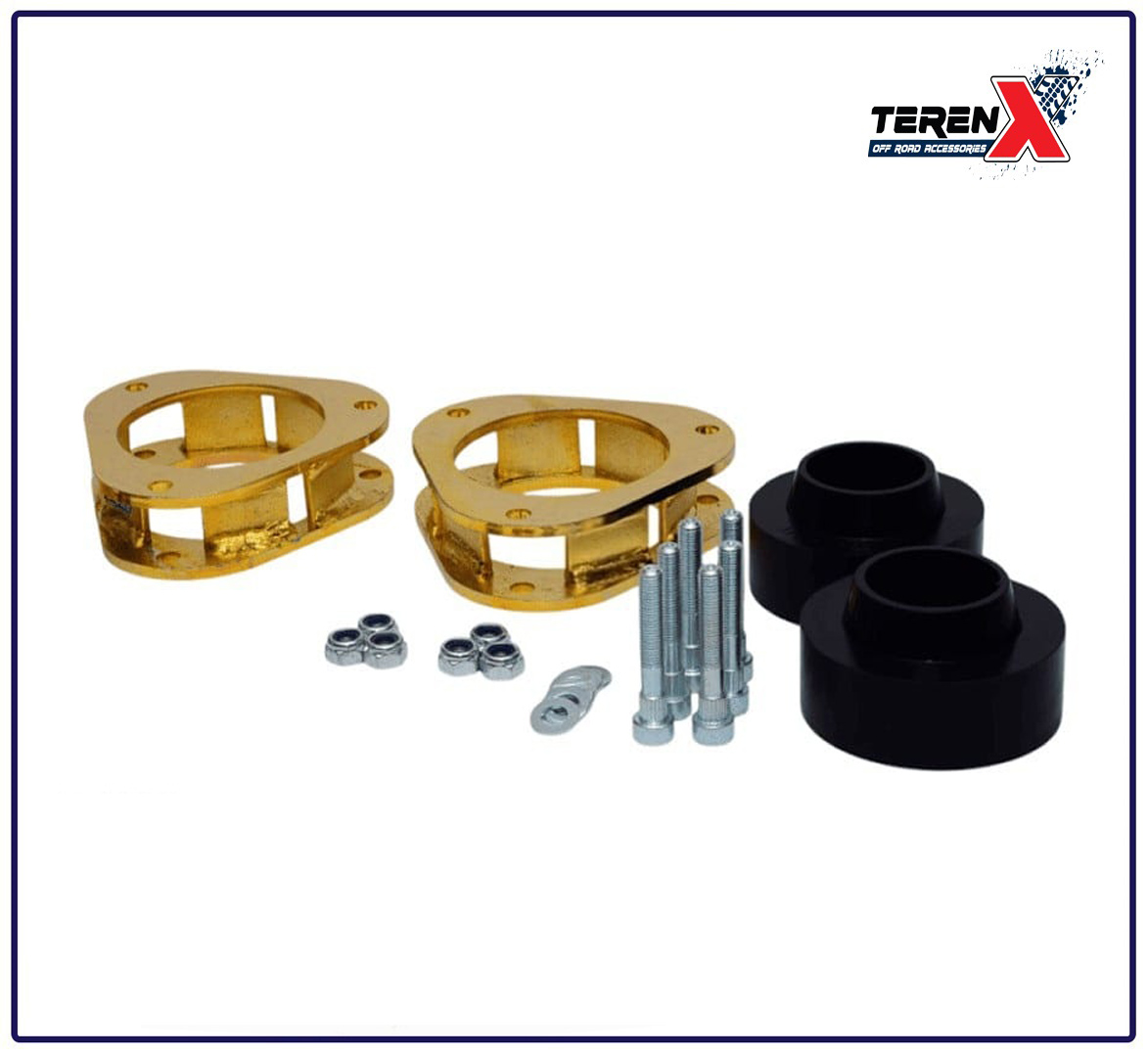 Kit complet de înălțare suspensie 4 cm pentru Toyota RAV4 III și IV, prelucrat CNC și zincat.