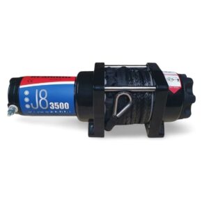 Troliu ATV Titanium Winch J8 3500 lbs, 12V, șufă sintetică 6mm x 11m, vedere frontala