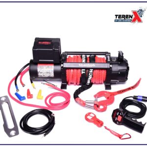 Troliu Titanium Hunter Fast Speed 10.000 Lbs cu motor 8CP și șufă sintetică roșie