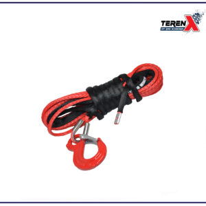 Șufă sintetică roșie 6mm x 15m cu cârlig pentru ATV disponibilă la TERENX