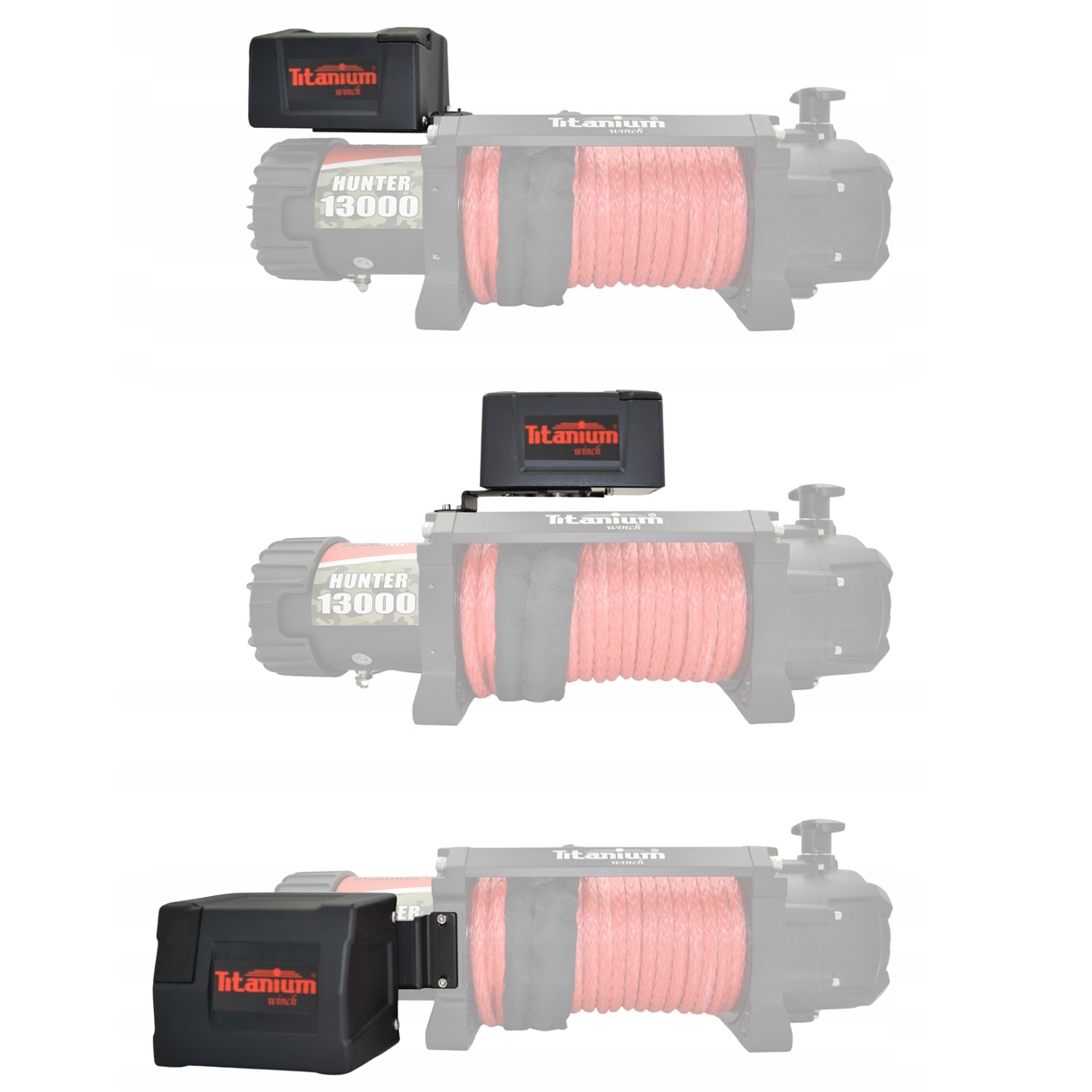 Troliu auto 12V Titanium Winch Hunter 13000 (5900 kg) - șufă sintetică - imagine 7