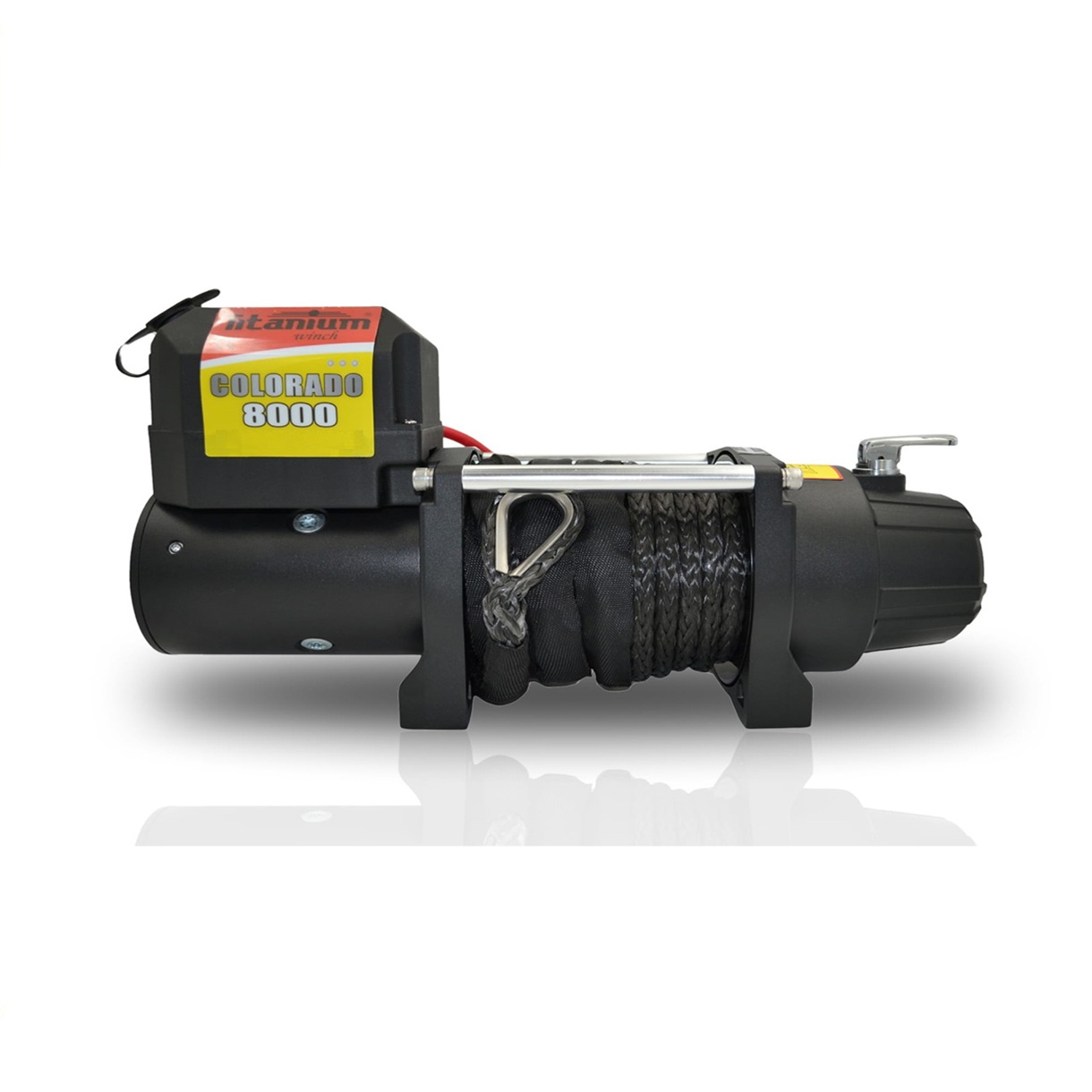 Troliu auto Titanium Winch Colorado 8000 lbs (3630 kg) 12V cu șufă sintetică UHMWP 9,5mm x 16m, motor 5 CP, raport 216:1, 22 kg