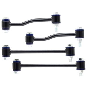 Set 4 bielete stabilizator întărite +5 cm (2") pentru Jeep Wrangler JK cu bucșe poliuretan 80 ShA - față 20cm și spate 26cm, tijă 16mm