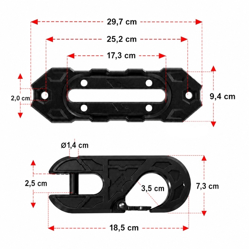 Fantă ghidaj troliu din aluminiu cu cârlig magnetic integrat - imagine 6