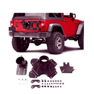 Suport negru pentru roata de rezervă Jeep Wrangler JK, cu întărire și elemente de montaj